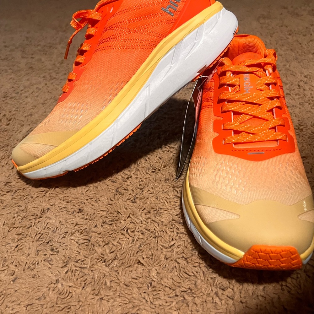 Orange Yellow Athletic Shoes with Cushioned Midsole